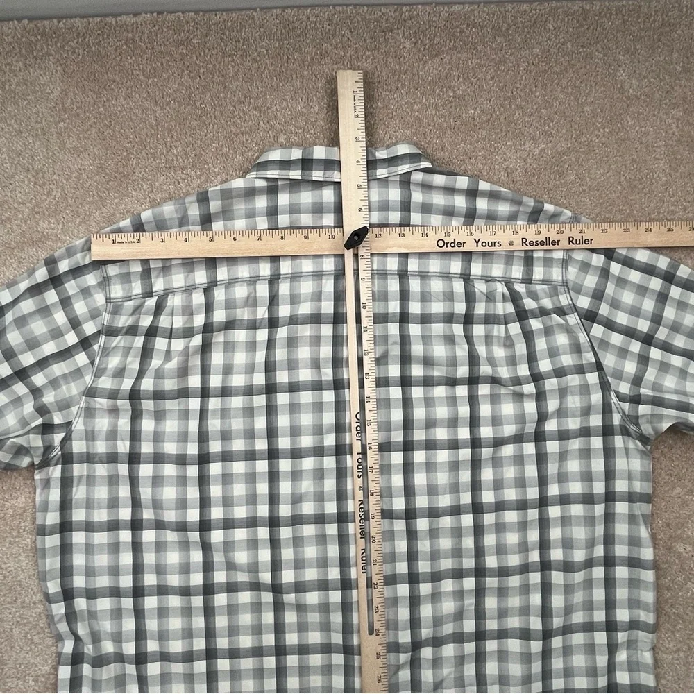 North Face Shirt Adult 2XL Gray Plaid Button Up Short Sleeve Casual Outdoor Men